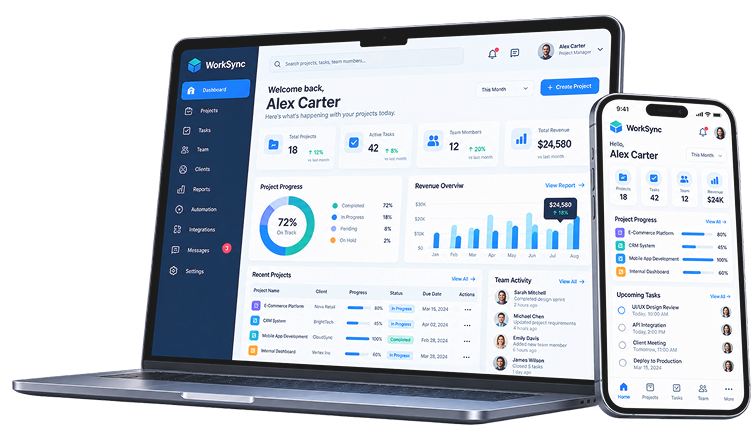 E-Commerce store on laptop and phone